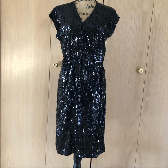 Michael Kors Dresses & Skirts - Michael Kors Black Sequin Wrap Around Dress Lightweight Woman's Size XL